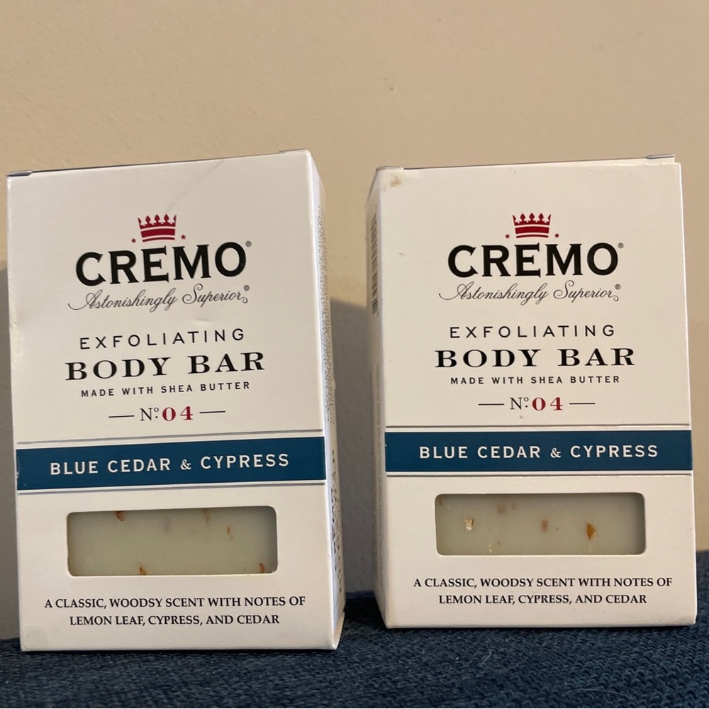 2 Cremo Body Bar - Blue Cedar and Cypress - 6 oz (170 g)